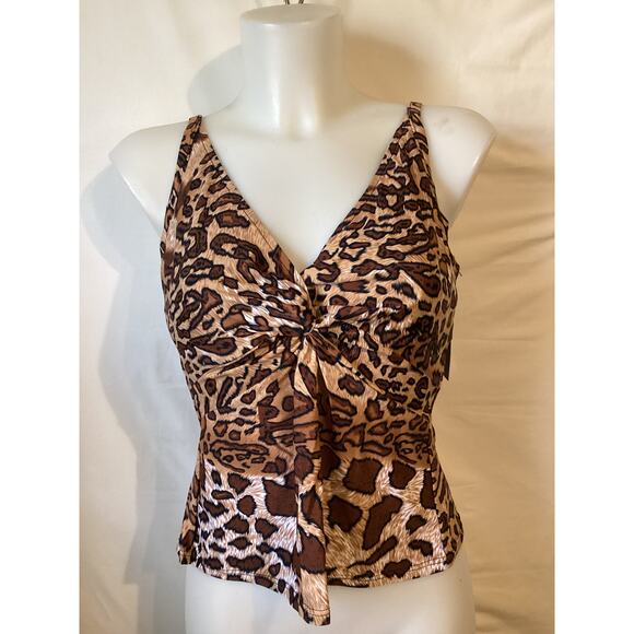 4057 NWT  Bikini  Bay M/M 57DD  BGLP  Brown  Animals  Cup Size Tankini Size 34DD - Picture 1 of 3